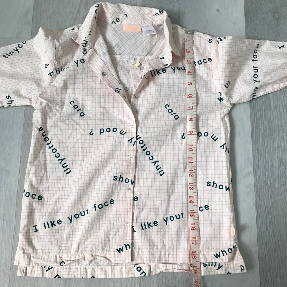 TINYCOTTONS KIDS PINK CHECK SHIRT SNAP BUTTON 8Y